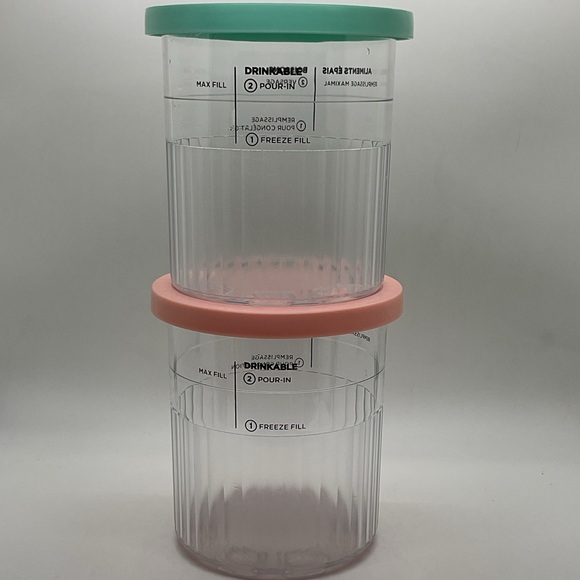 unknown Other - Set of 2 Containers for Ninja Creami Deluxe with Mint and Pink Lids